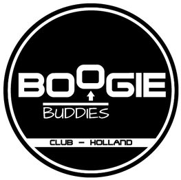 Boogie Buddies sticker rond zwart