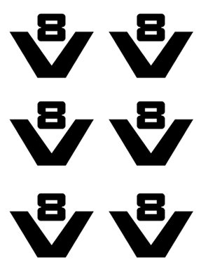 Stickers V8 logo set