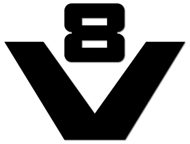 Sticker V8 logo oold