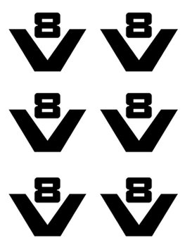 Stickers V8 logo set