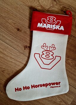 Kerstsok V8power met eigen naam